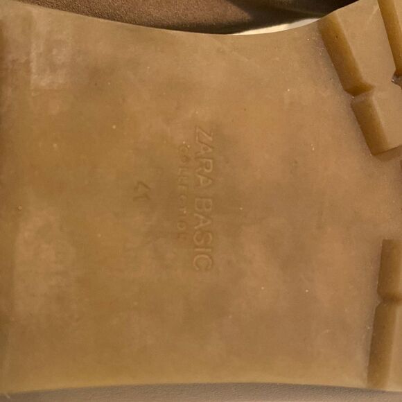 Zara Basic Collection Suede Lace Up Shearling Lined Ankle Boots Cozy Winter - Picture 10 of 14